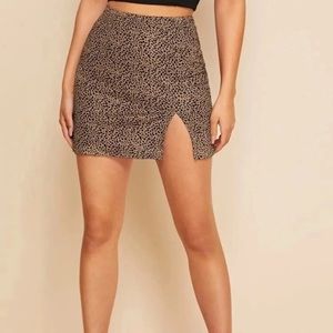 SHEIN leopard skirt